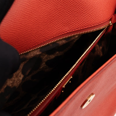 Sicily Large Orange Brown Dauphine Leather