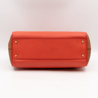 Sicily Large Orange Brown Dauphine Leather