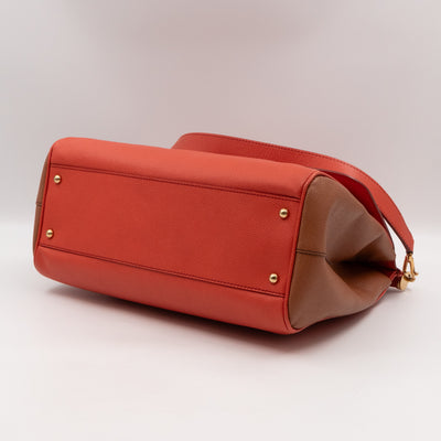 Sicily Large Orange Brown Dauphine Leather