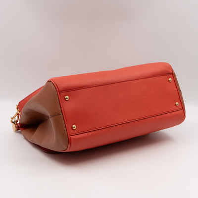 Sicily Large Orange Brown Dauphine Leather