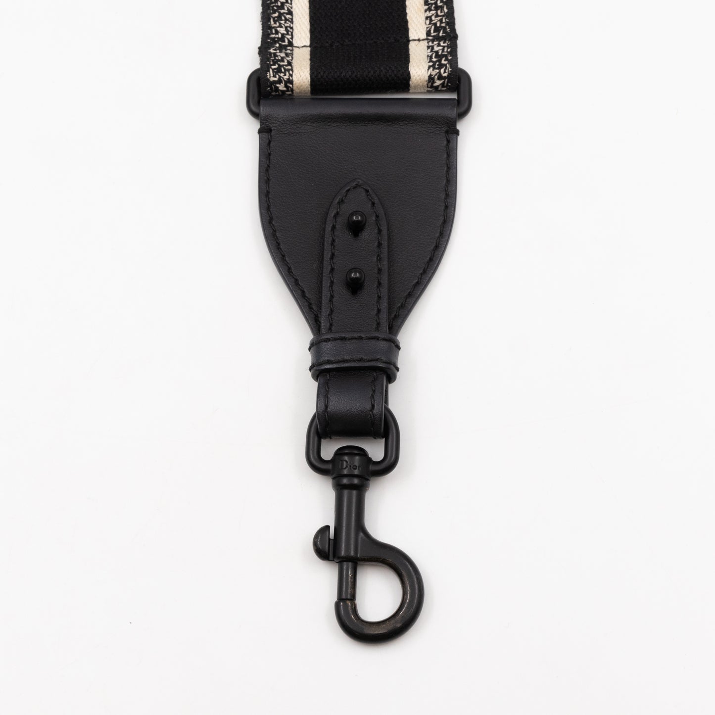 Black Christian Dior Paris Embroidery Strap