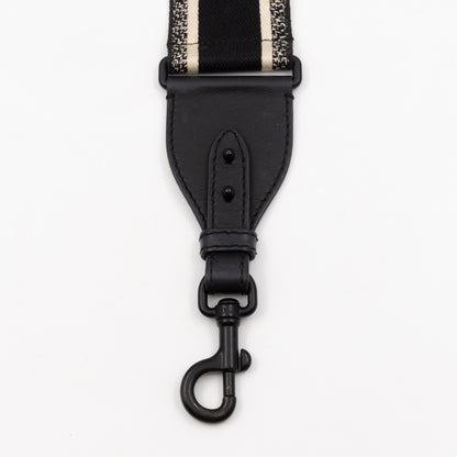 Black Christian Dior Paris Embroidery Strap