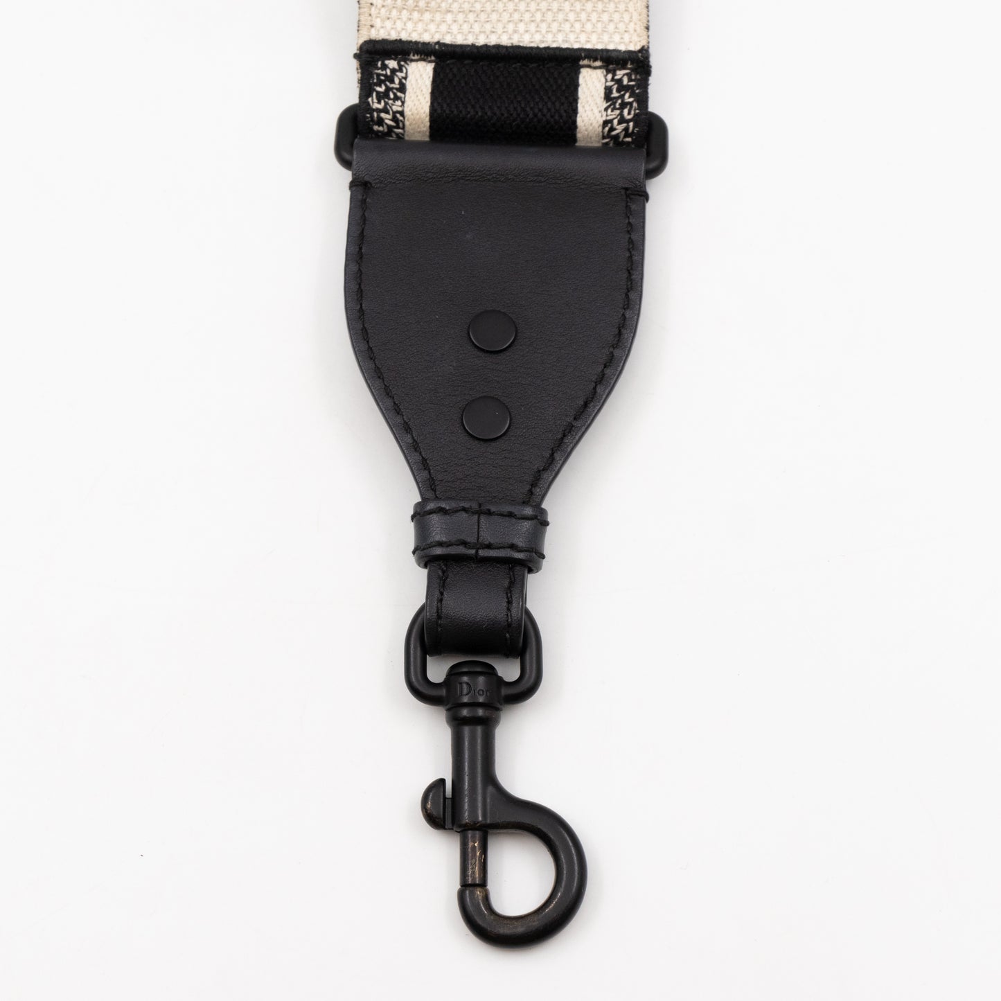 Black Christian Dior Paris Embroidery Strap