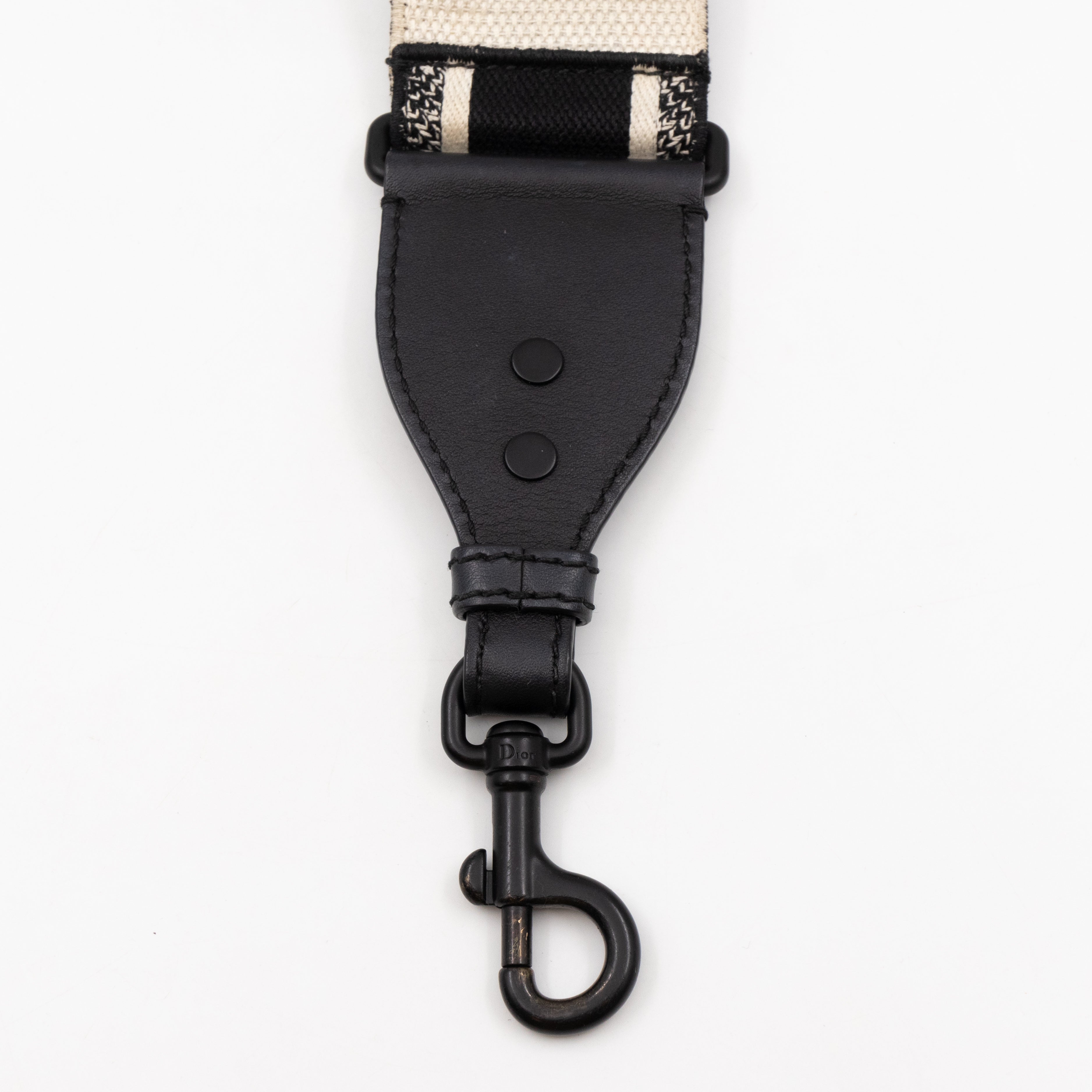 Black Christian Dior Paris Embroidery Strap