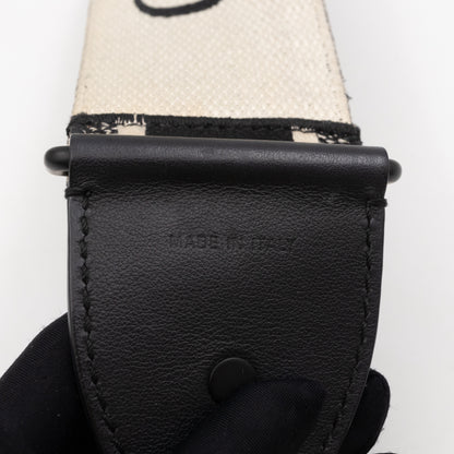 Black Christian Dior Paris Embroidery Strap