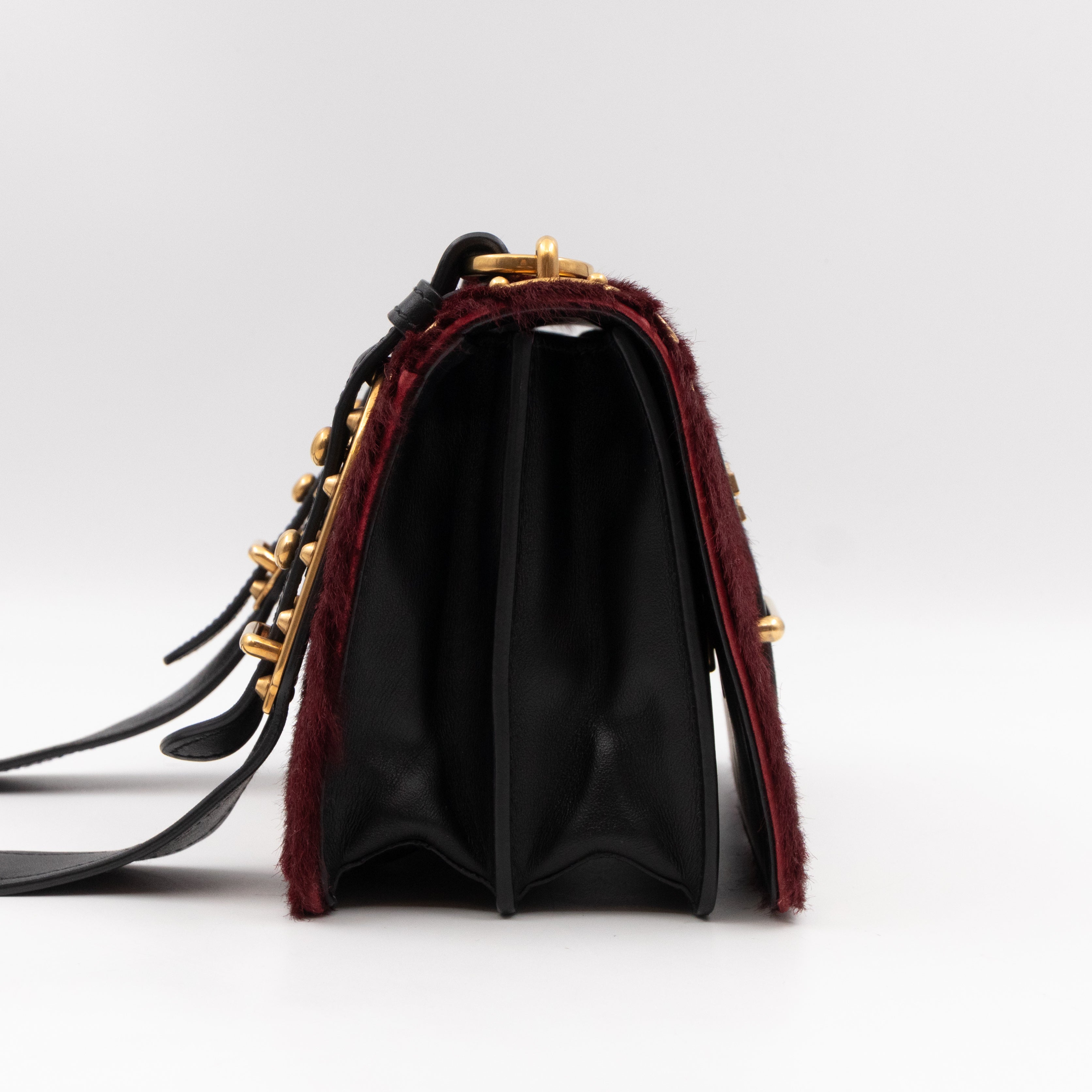 Cahier Calf Hair Calfskin Granato Black & Gold