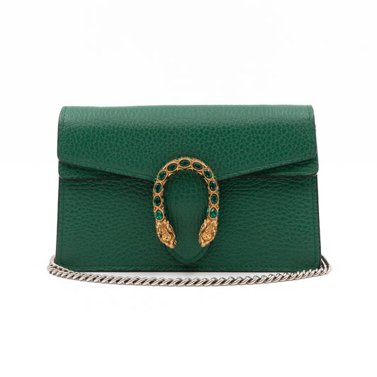 Dionysus Super Mini Green Leather