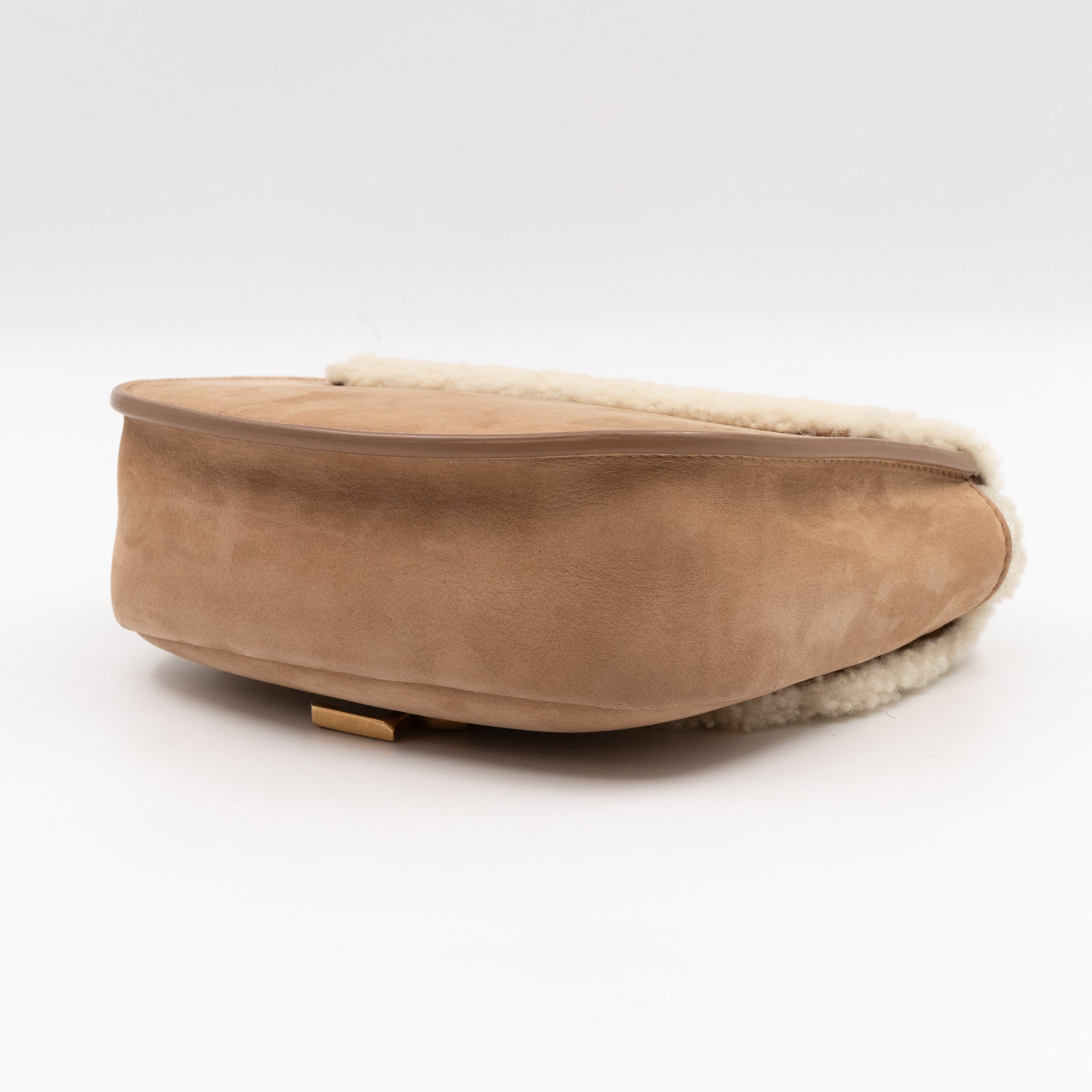 Kaia Small Shoulder Bag Tan Suede Natural Shearling