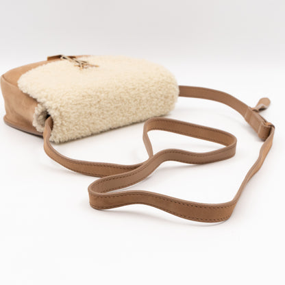 Kaia Small Shoulder Bag Tan Suede Natural Shearling