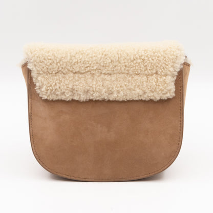 Kaia Small Shoulder Bag Tan Suede Natural Shearling