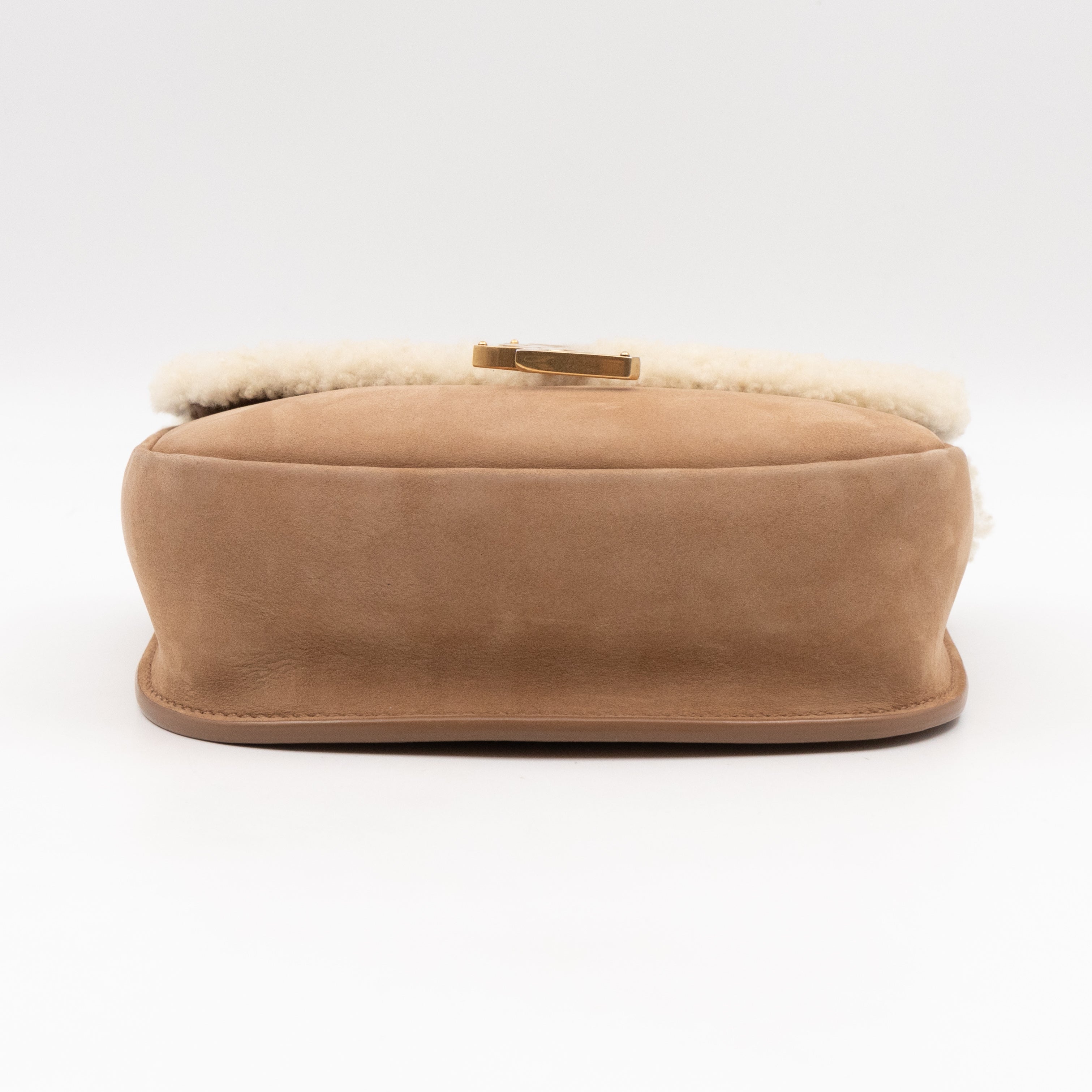 Kaia Small Shoulder Bag Tan Suede Natural Shearling
