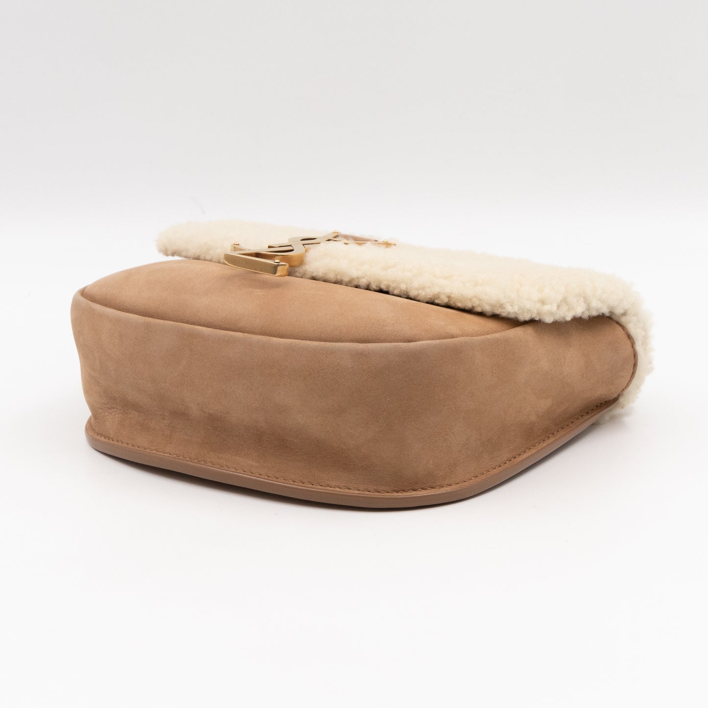 Kaia Small Shoulder Bag Tan Suede Natural Shearling