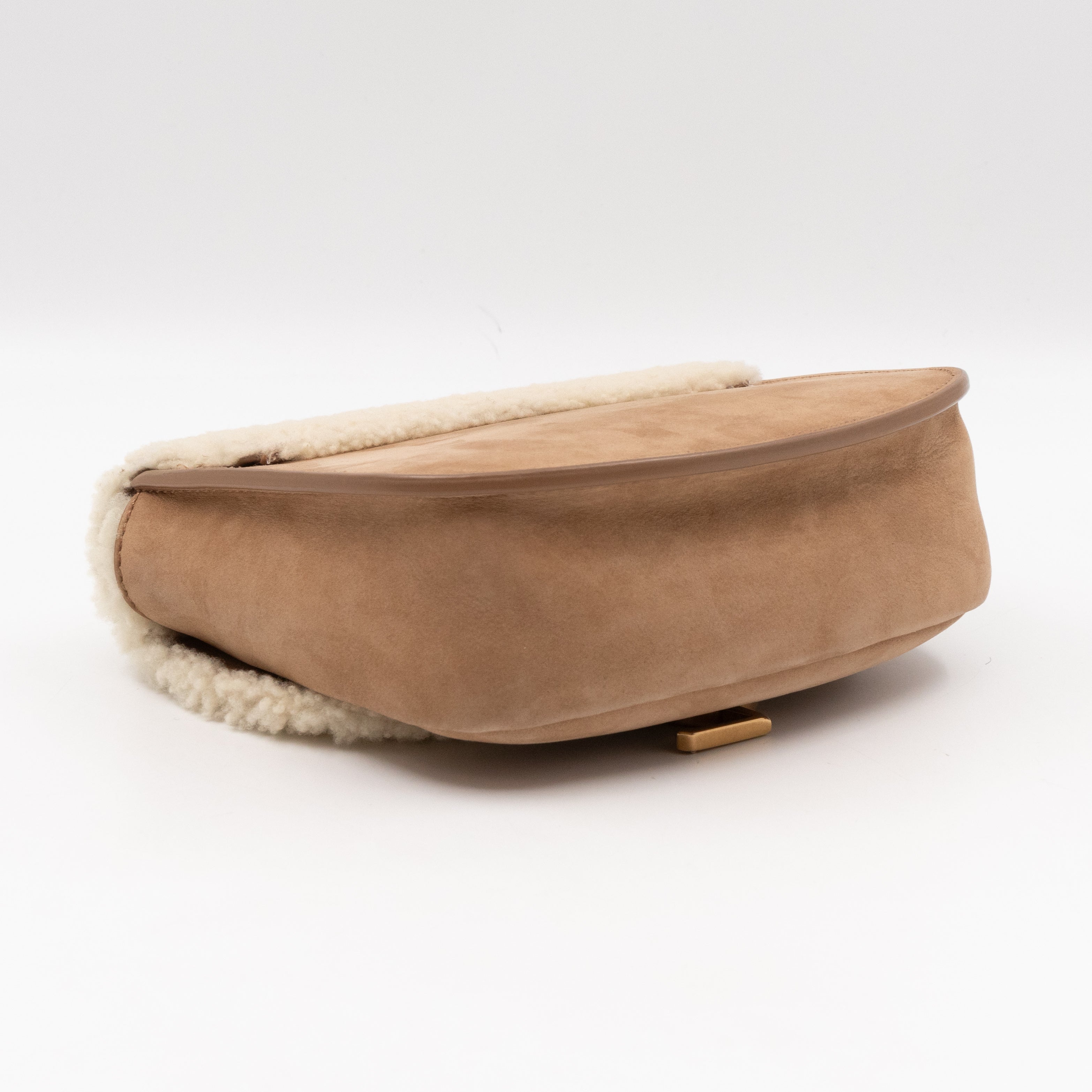Kaia Small Shoulder Bag Tan Suede Natural Shearling