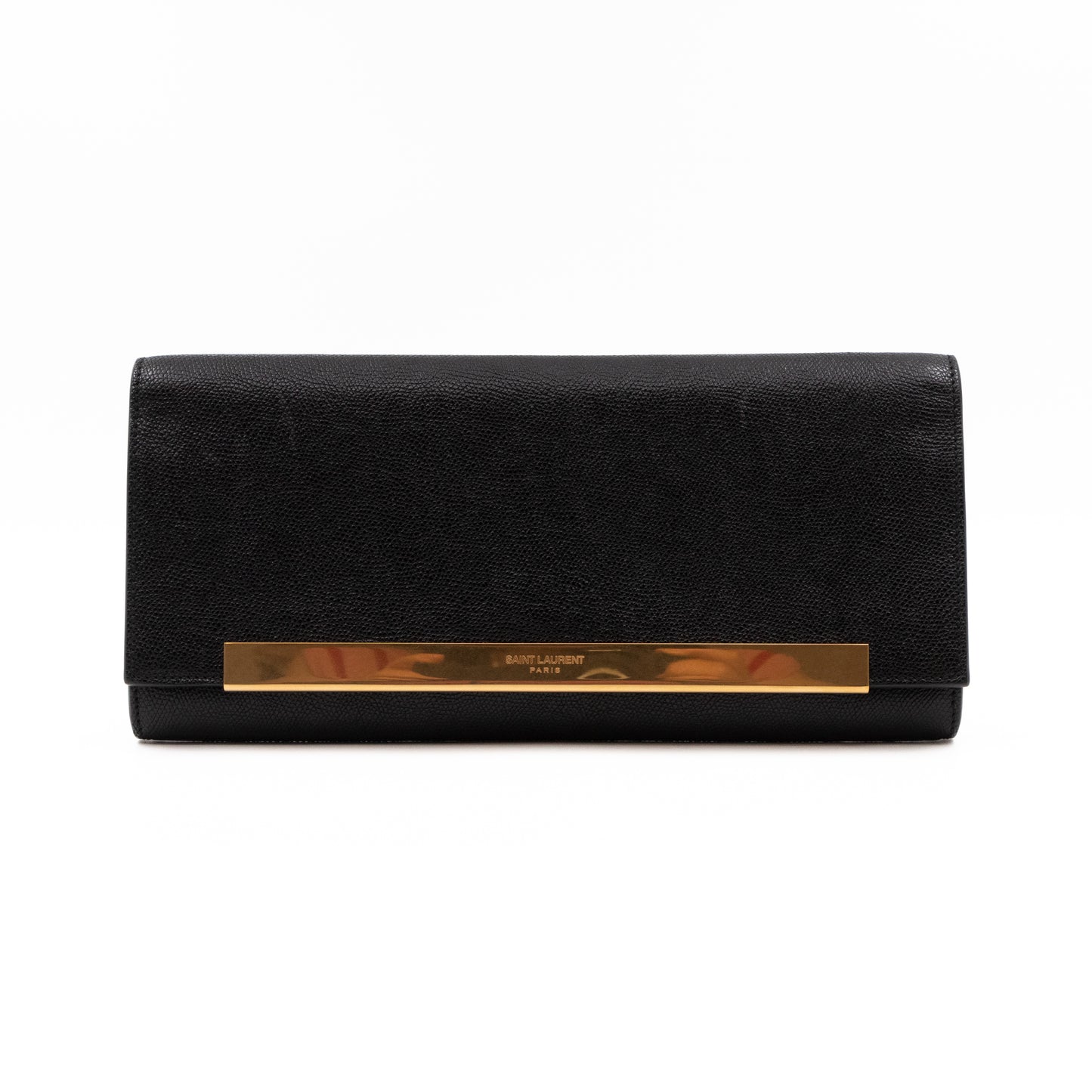 Lutetia Flap Clutch Black Glossy Calfskin