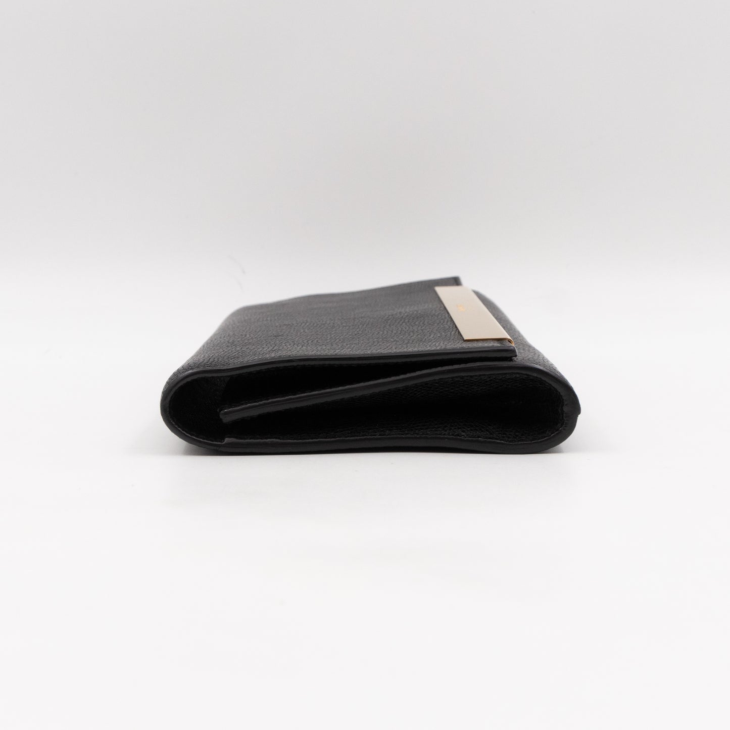 Lutetia Flap Clutch Black Glossy Calfskin