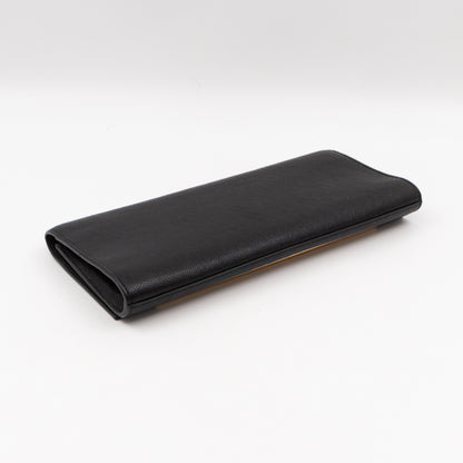 Lutetia Flap Clutch Black Glossy Calfskin