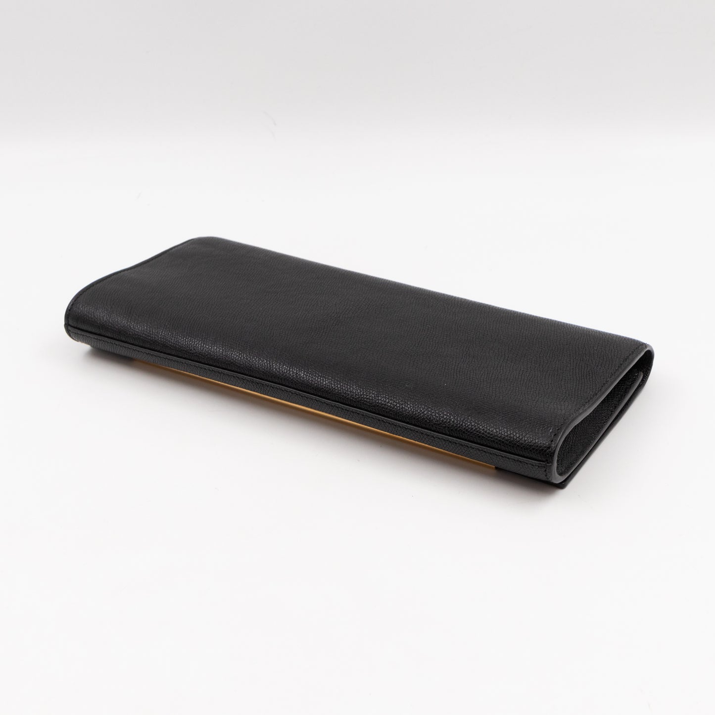 Lutetia Flap Clutch Black Glossy Calfskin