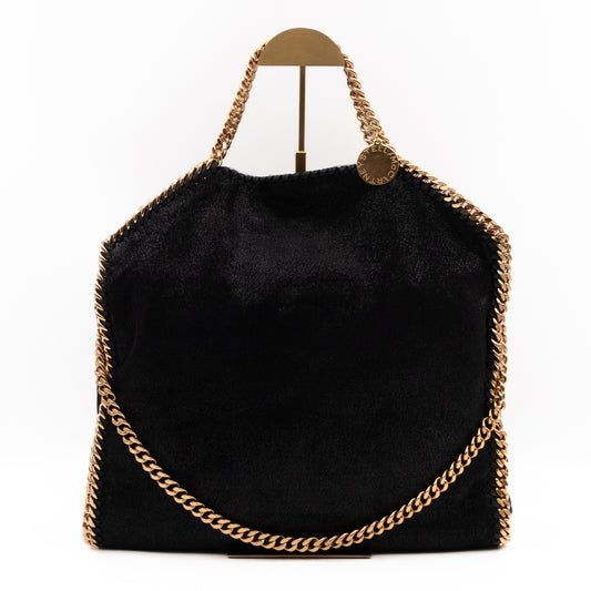 Falabella Fold Over Tote Black Gold