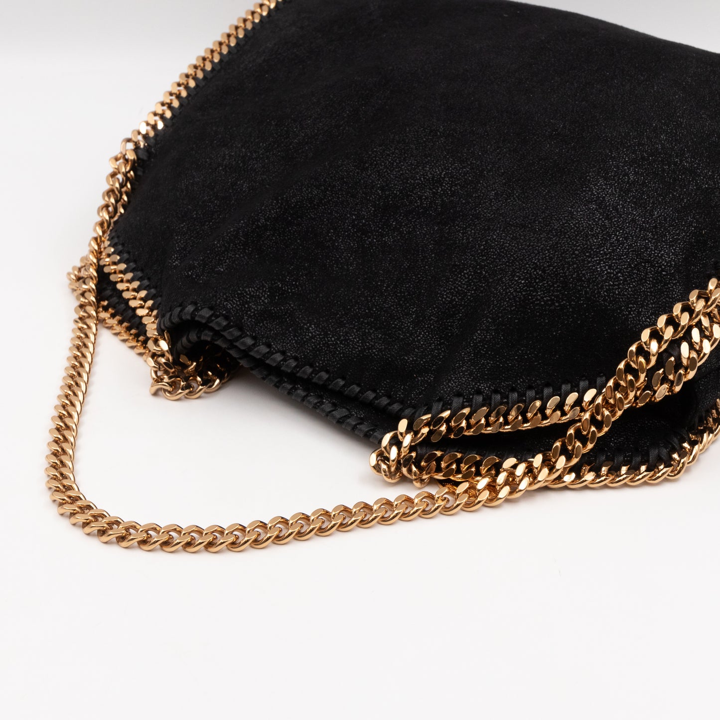 Falabella Fold Over Tote Black Gold