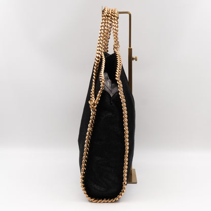 Falabella Fold Over Tote Black Gold