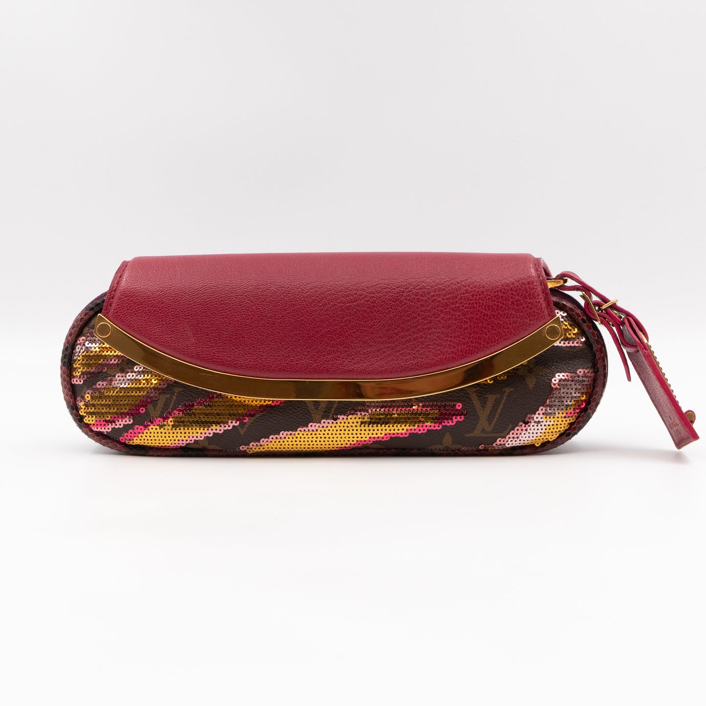 Savage Cub Clutch Rose Monogram Sequins Python