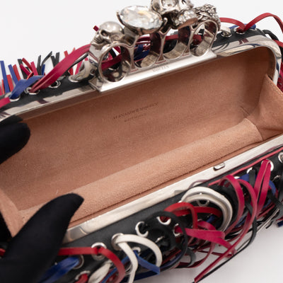Long Skull Knuckle Clutch Fringed Four-ring
