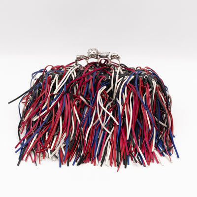 Long Skull Knuckle Clutch Fringed Four-ring