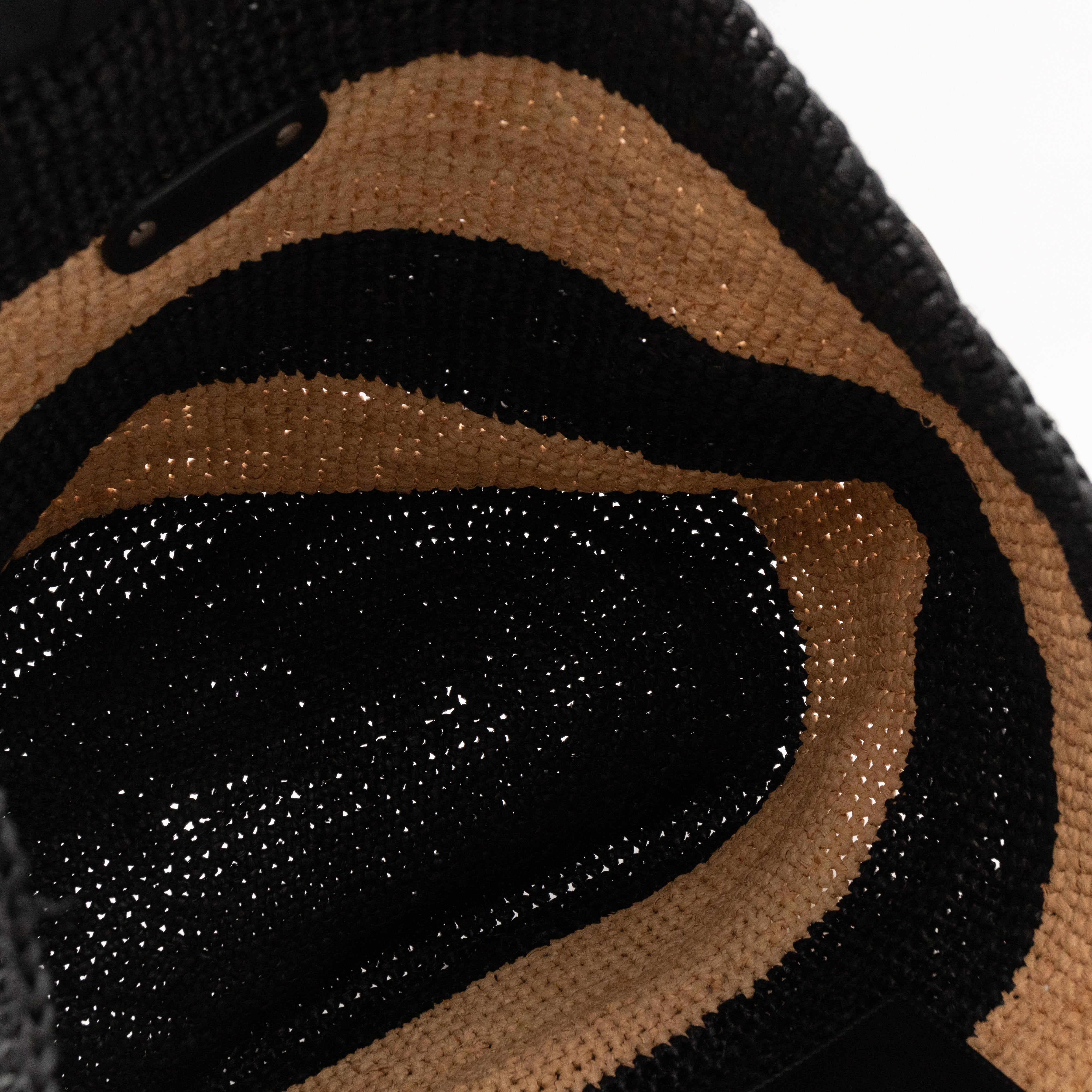 Panier Large Tote Bag Natural & Black Woven Raffia