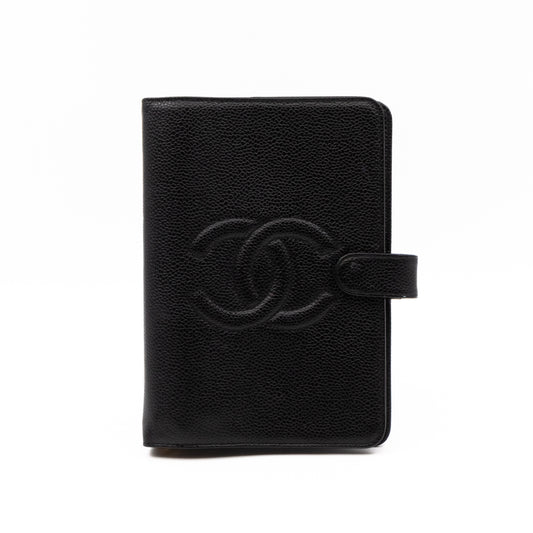 Agenda Cover Black Caviar Leather