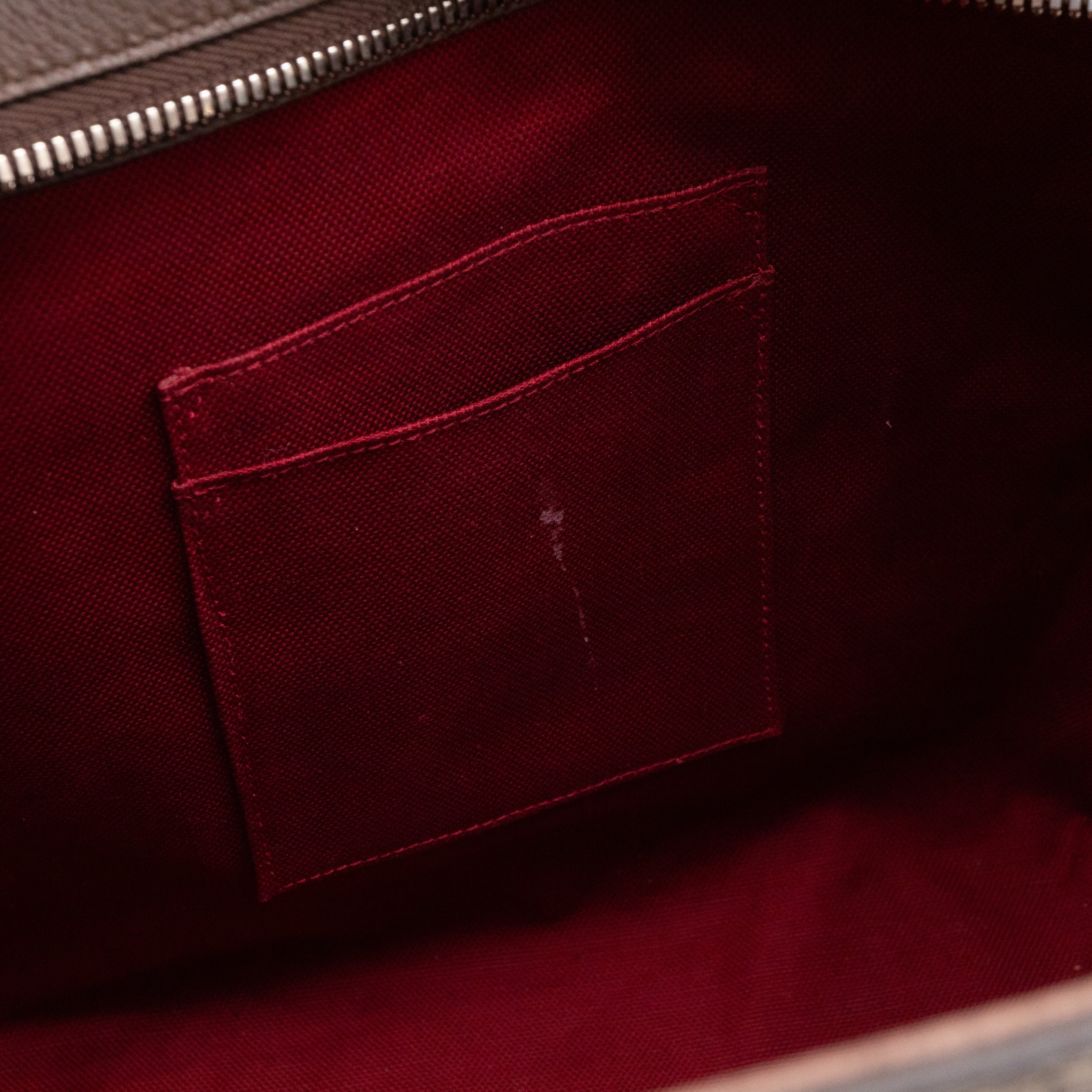 Buckle Travel Tote GG Supreme Canvas Brown Leather