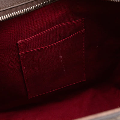 Buckle Travel Tote GG Supreme Canvas Brown Leather