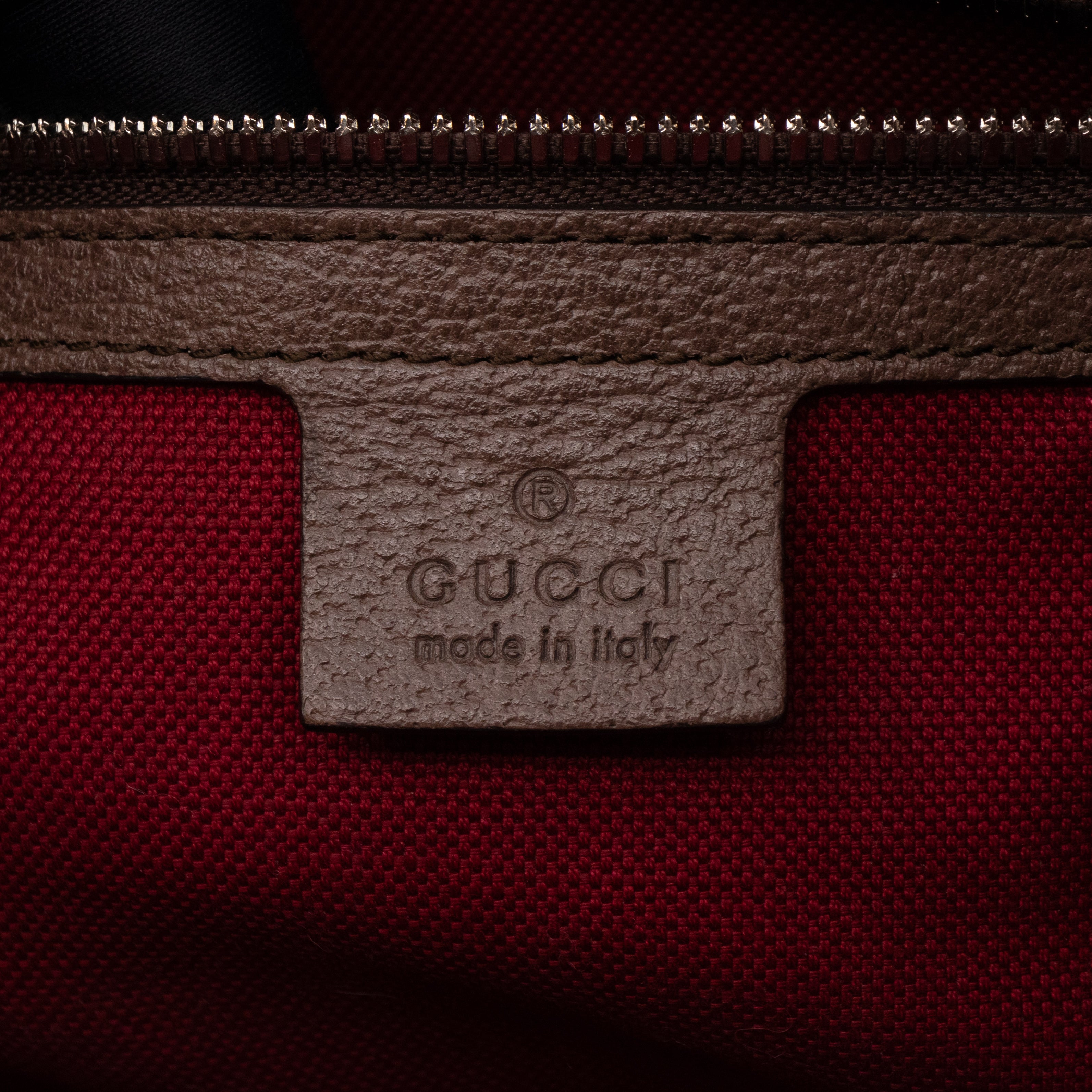 Buckle Travel Tote GG Supreme Canvas Brown Leather