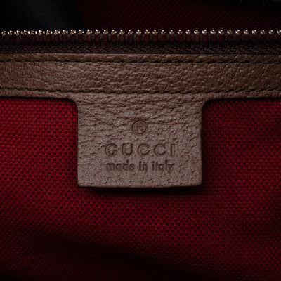 Buckle Travel Tote GG Supreme Canvas Brown Leather