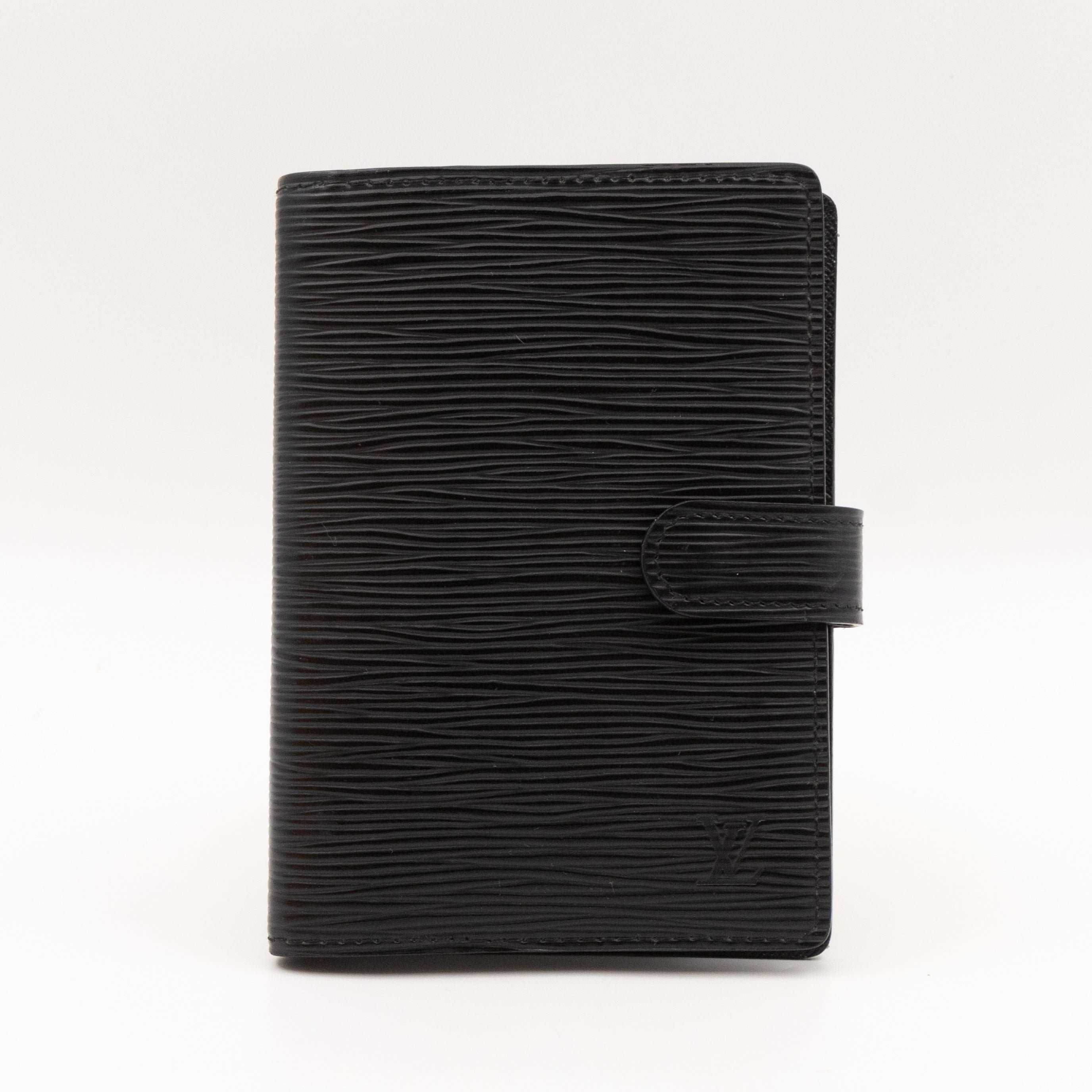 Small Ring Agenda Cover Black Epi