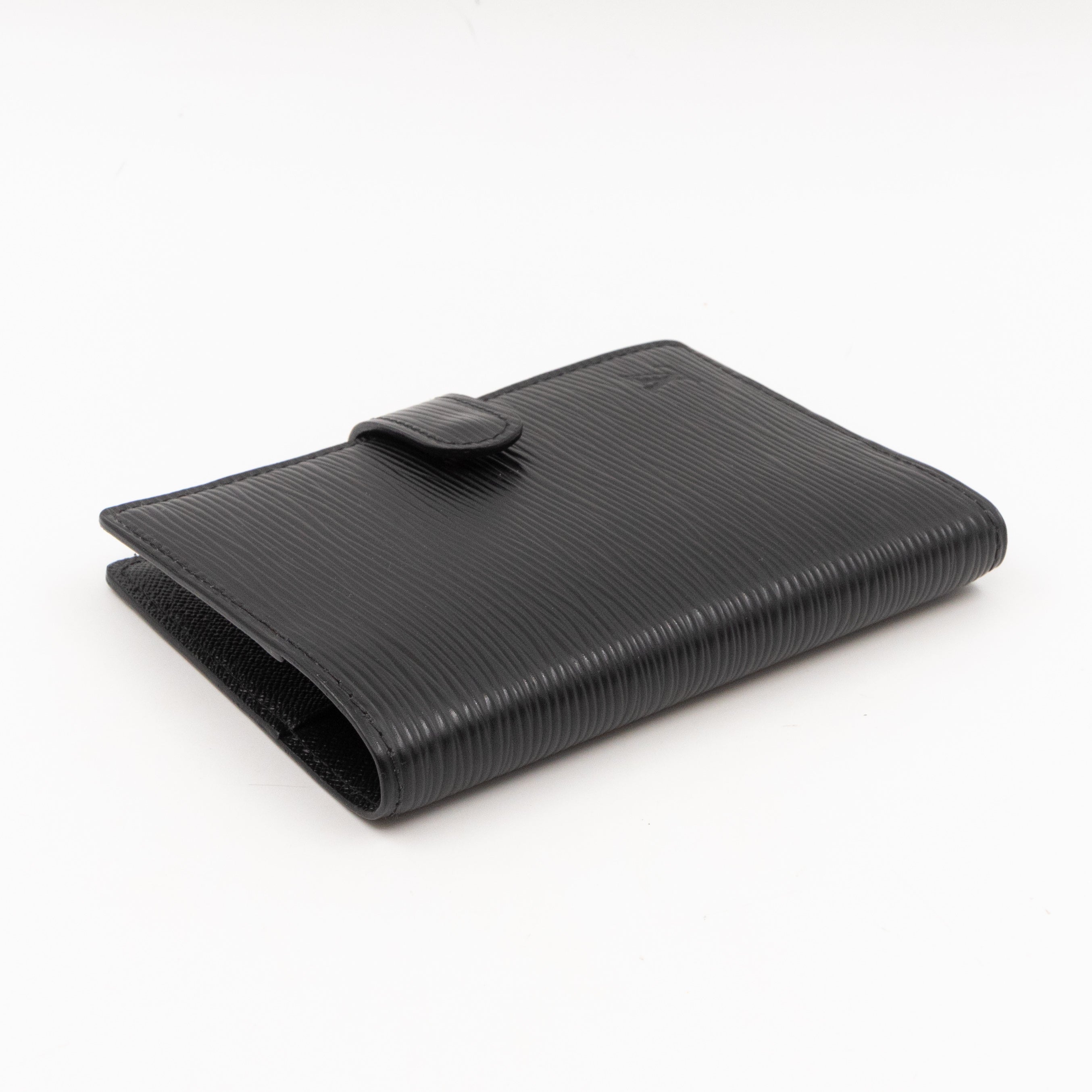 Small Ring Agenda Cover Black Epi