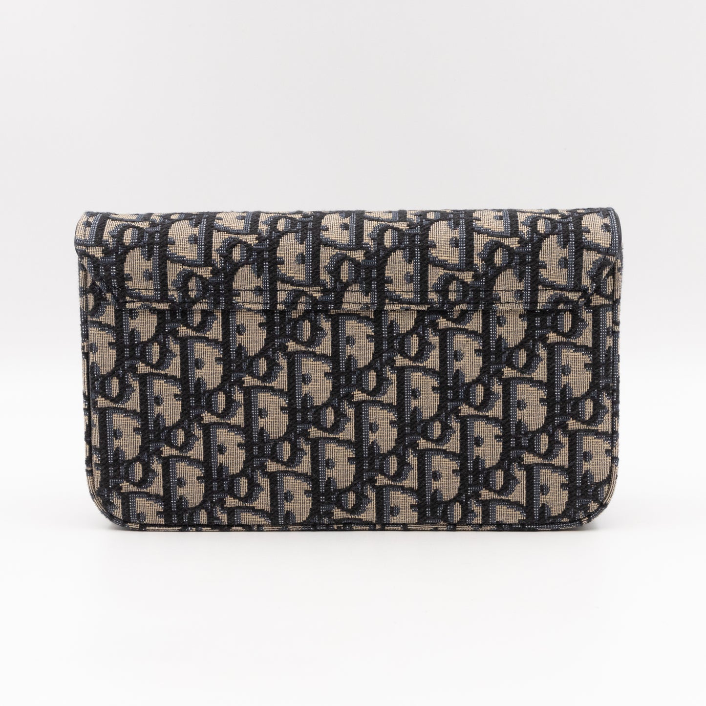 Saddle Pouch with Chain Blue Dior Oblique Jacquard