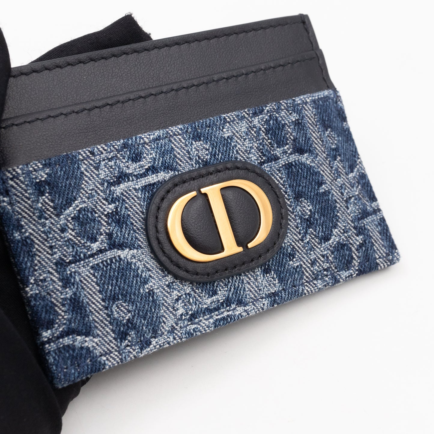 30 Montaigne Freesia Card Holder Blue Denim Dior Oblique Jacquard