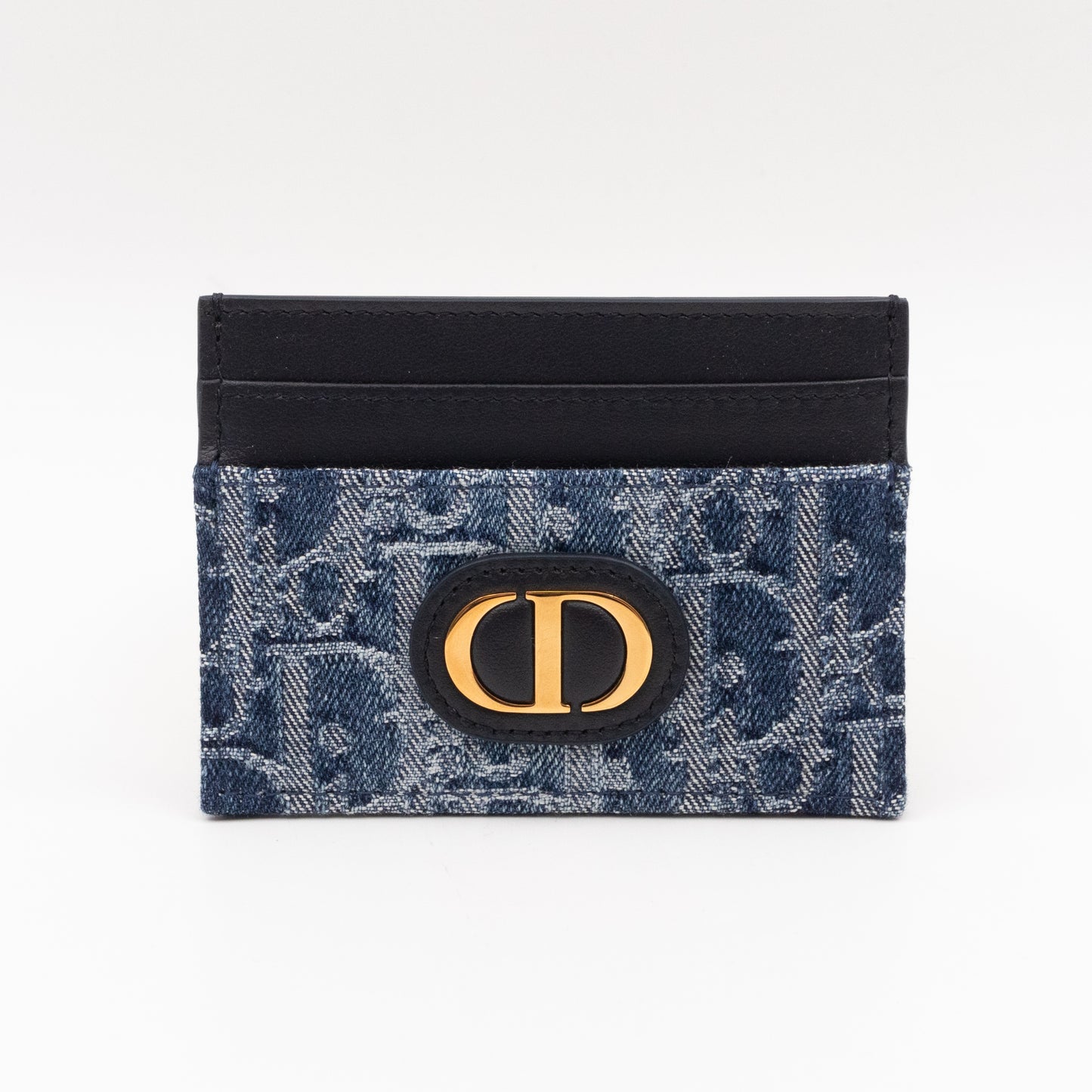 30 Montaigne Freesia Card Holder Blue Denim Dior Oblique Jacquard