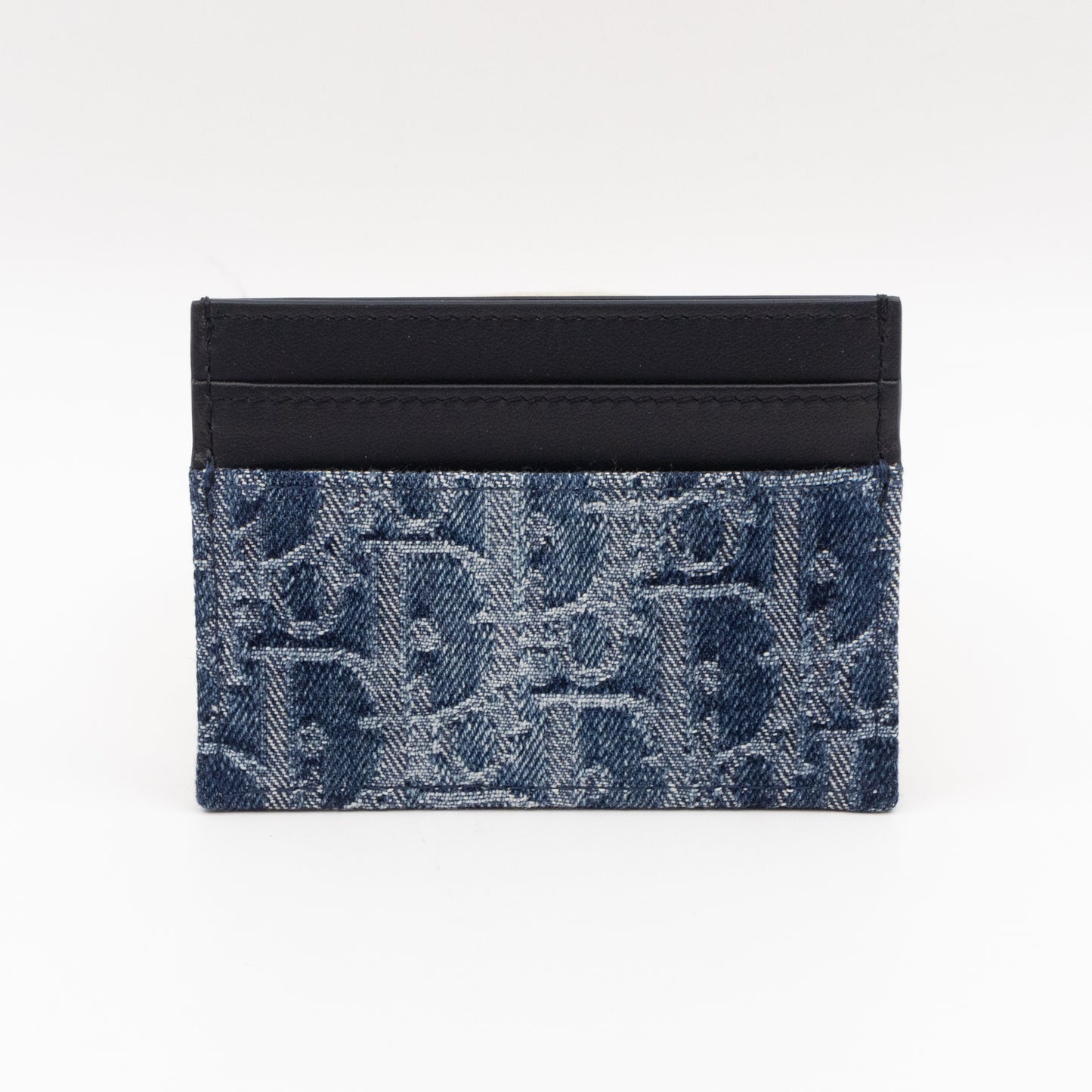 30 Montaigne Freesia Card Holder Blue Denim Dior Oblique Jacquard