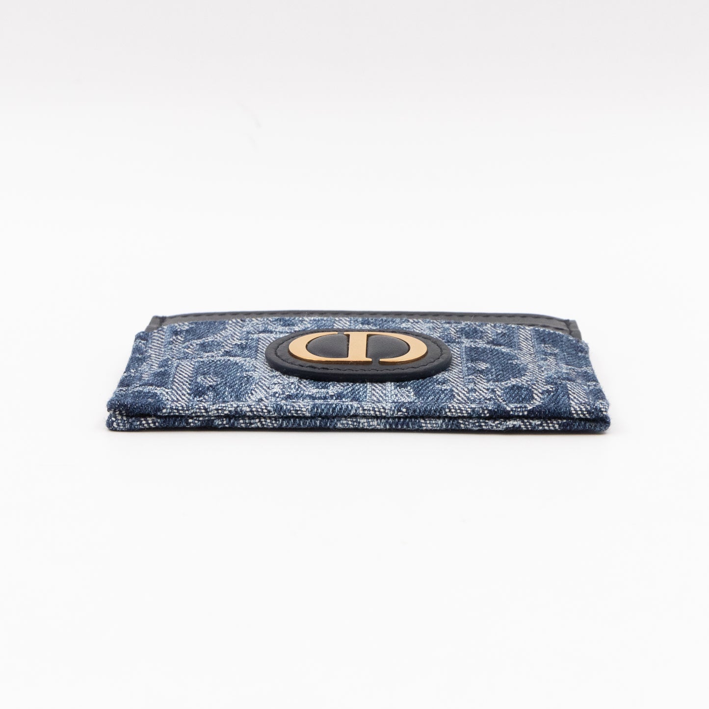 30 Montaigne Freesia Card Holder Blue Denim Dior Oblique Jacquard