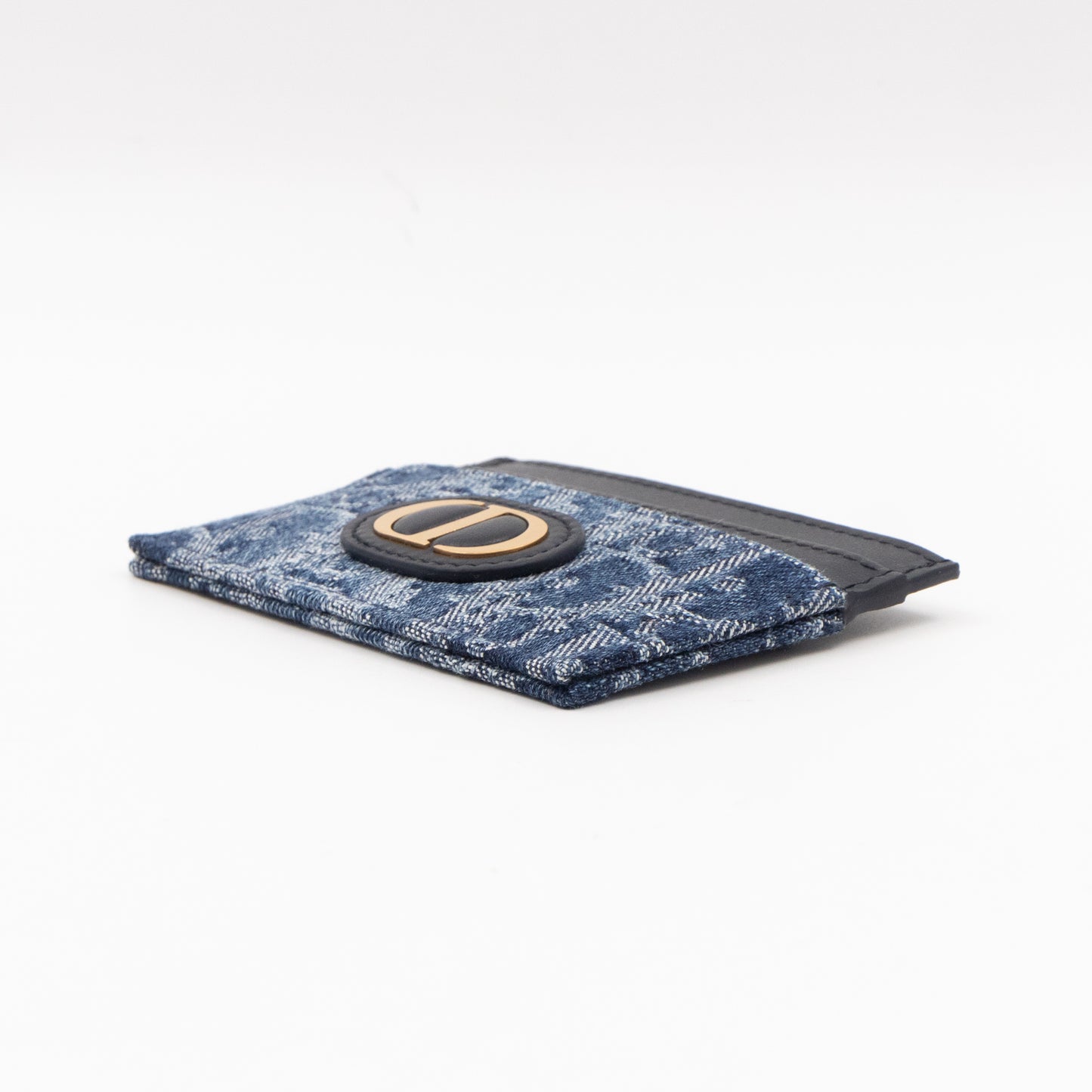 30 Montaigne Freesia Card Holder Blue Denim Dior Oblique Jacquard