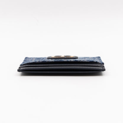 30 Montaigne Freesia Card Holder Blue Denim Dior Oblique Jacquard