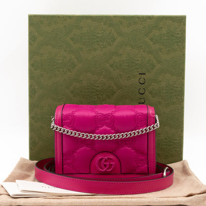 GG Marmont Matelasse Mini Messenger Bag Fuchsia