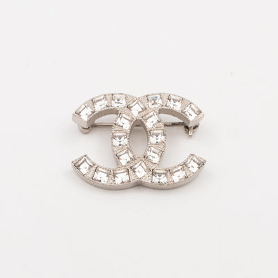 CC Brooch Crystal Silver