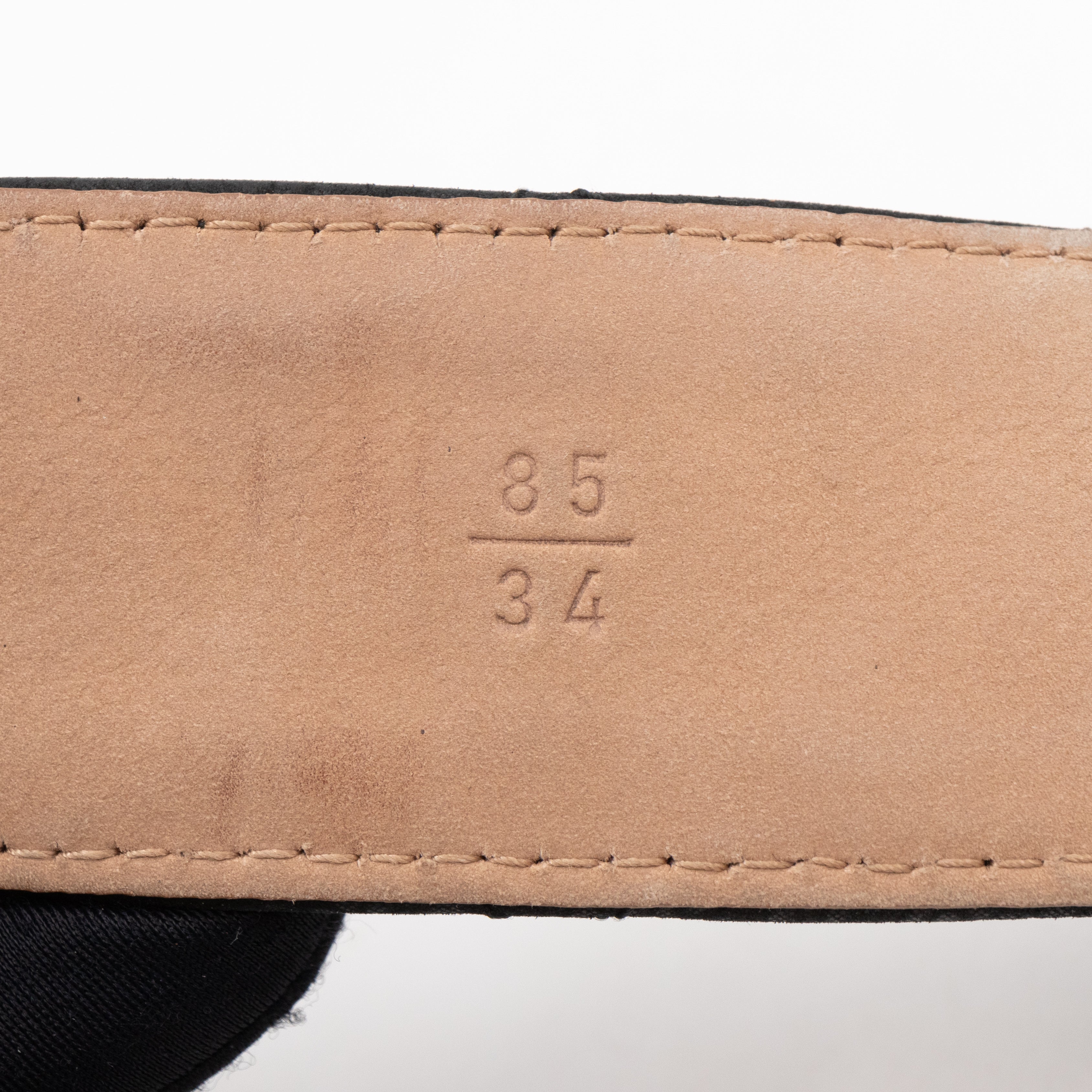 CC Buckle Belt Black Matte Caviar Leather 85/34