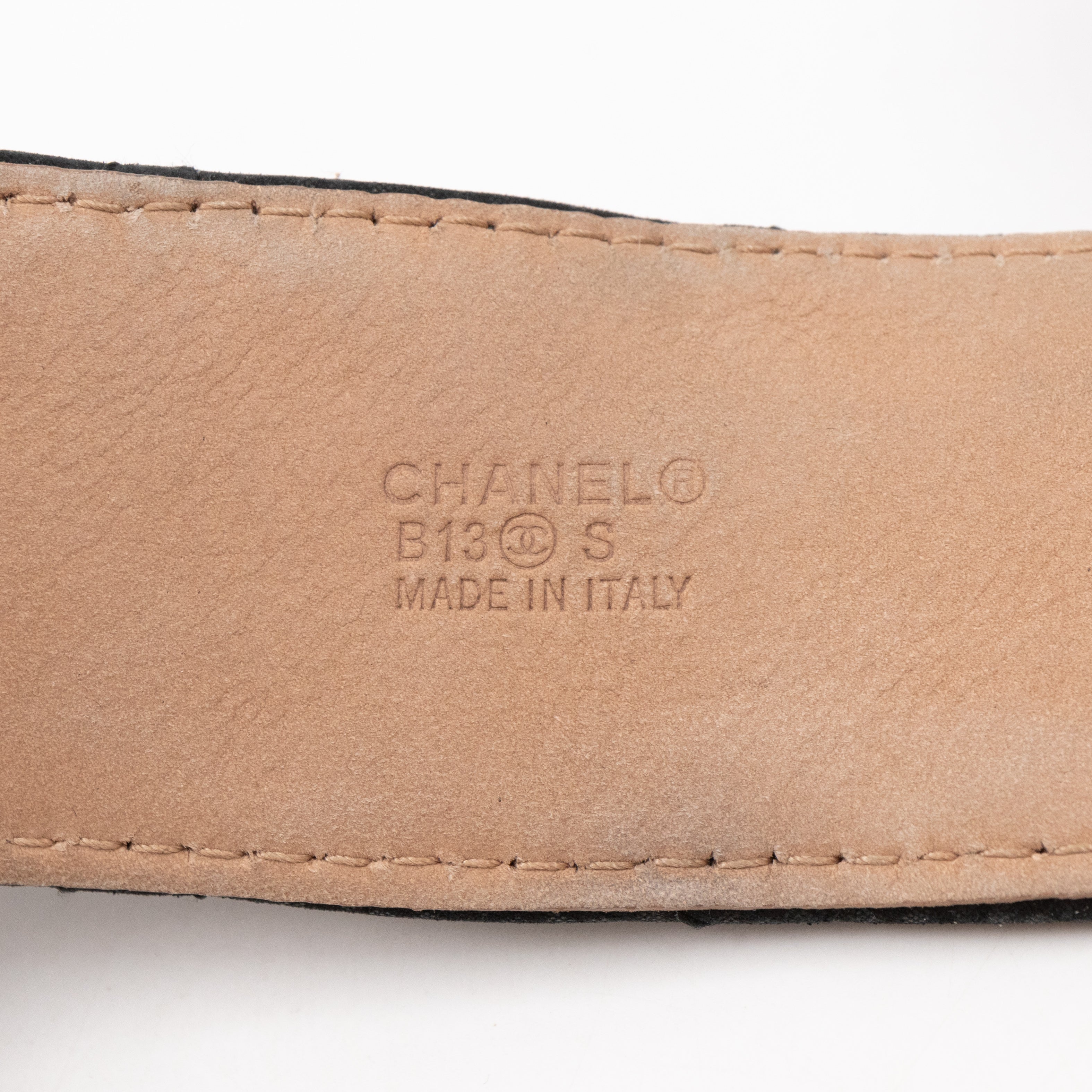 CC Buckle Belt Black Matte Caviar Leather 85/34