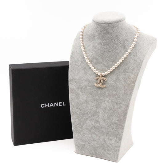 Crystal CC Pearl Necklace