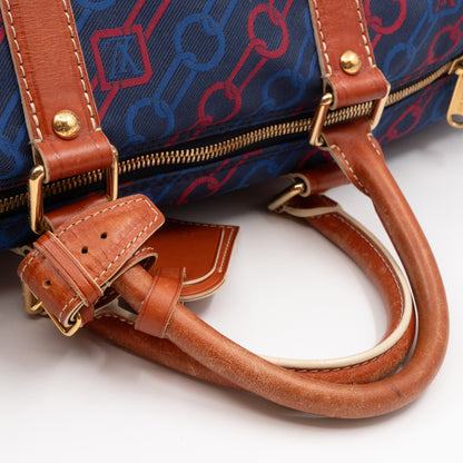 Keepall 50 Ouvea Blue Red Canvas Brown Leather