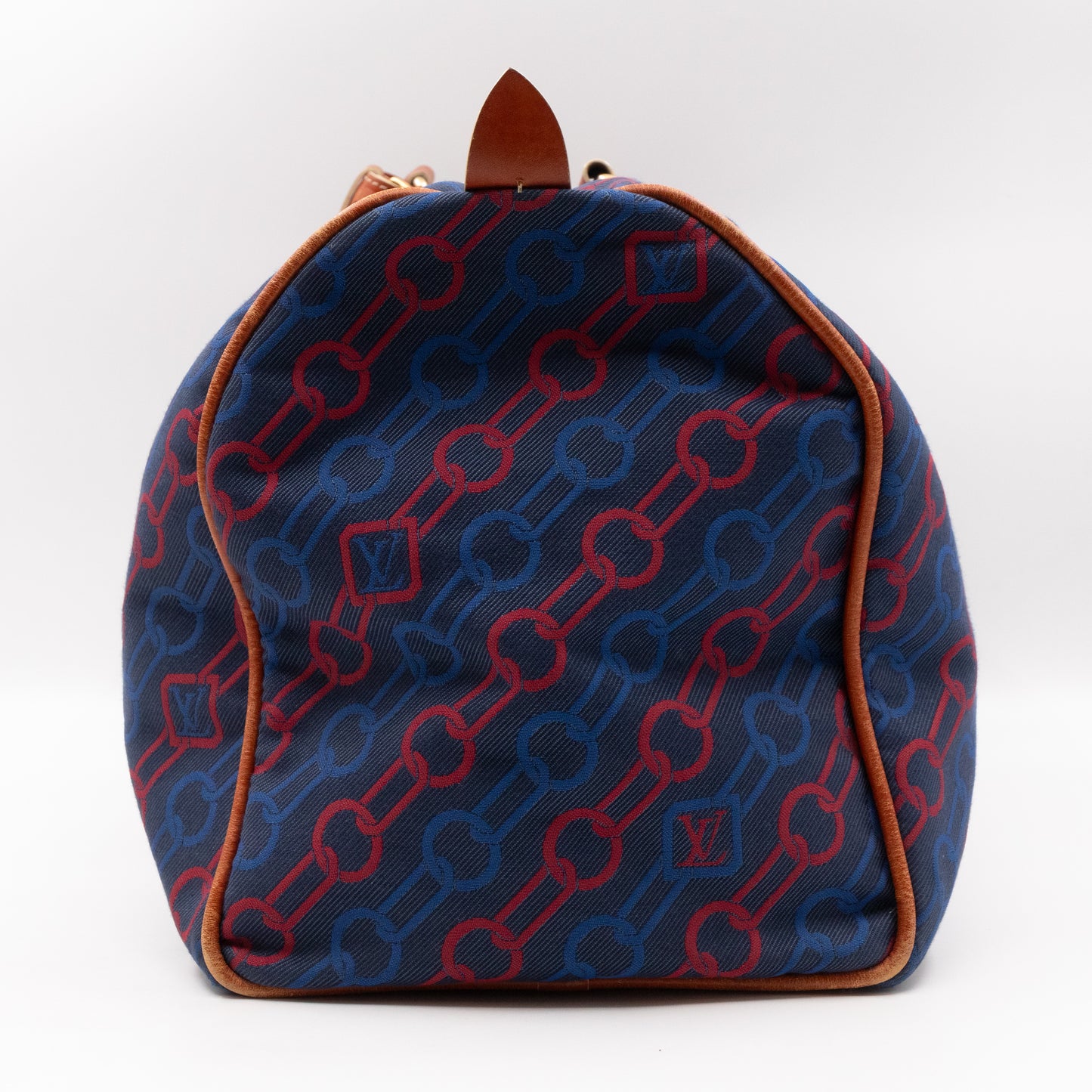 Keepall 50 Ouvea Blue Red Canvas Brown Leather