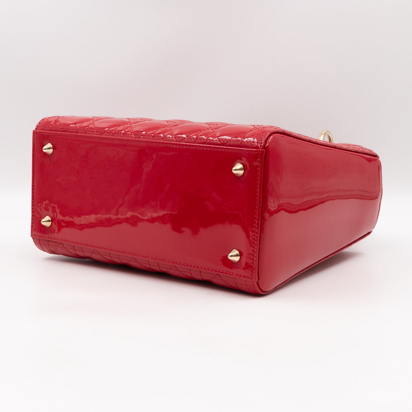 Lady Dior Medium Red Patent Leather